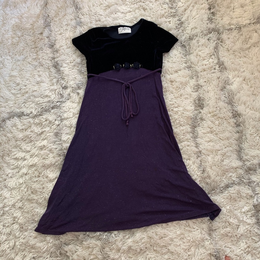 Kids purple and black formal dress
